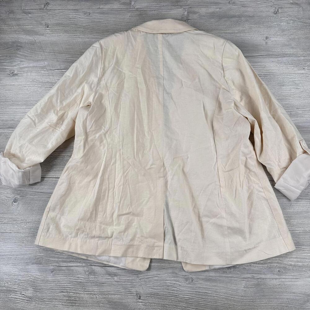 Lane Bryant Summer Blazer Womens 16 Peach Cream Colored Linen Rayon Blend NWT - Picture 6 of 6